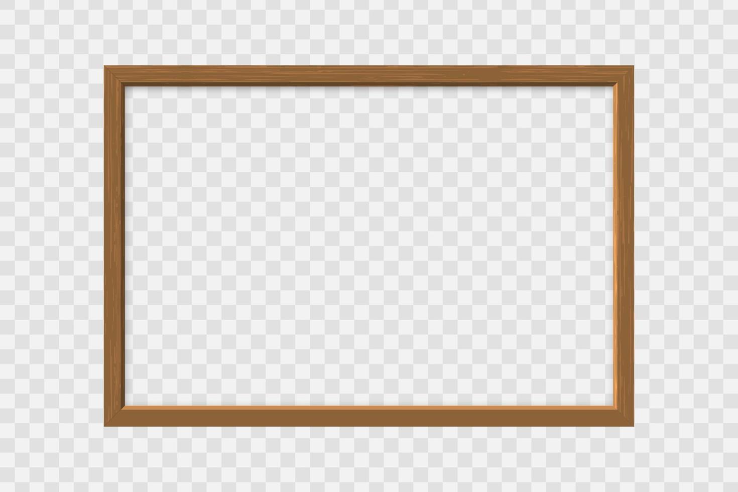 3d realistic wooden frame mockup vector
