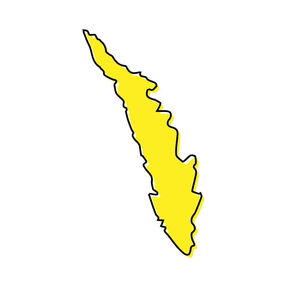 Simple outline map of Kerala is a state of India. vector