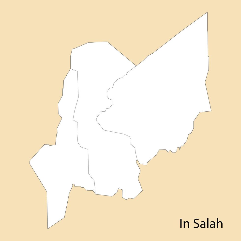 High Quality map of In Salah is a province of Algeria vector