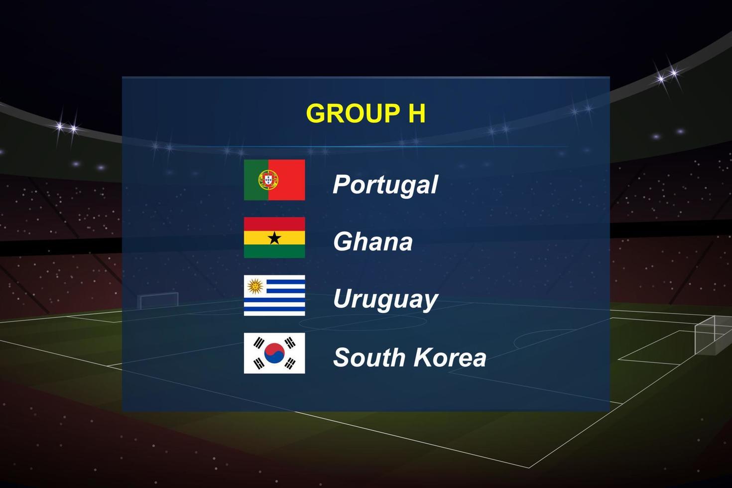 World tournament group. Soccer tournament broadcast graphic template. vector