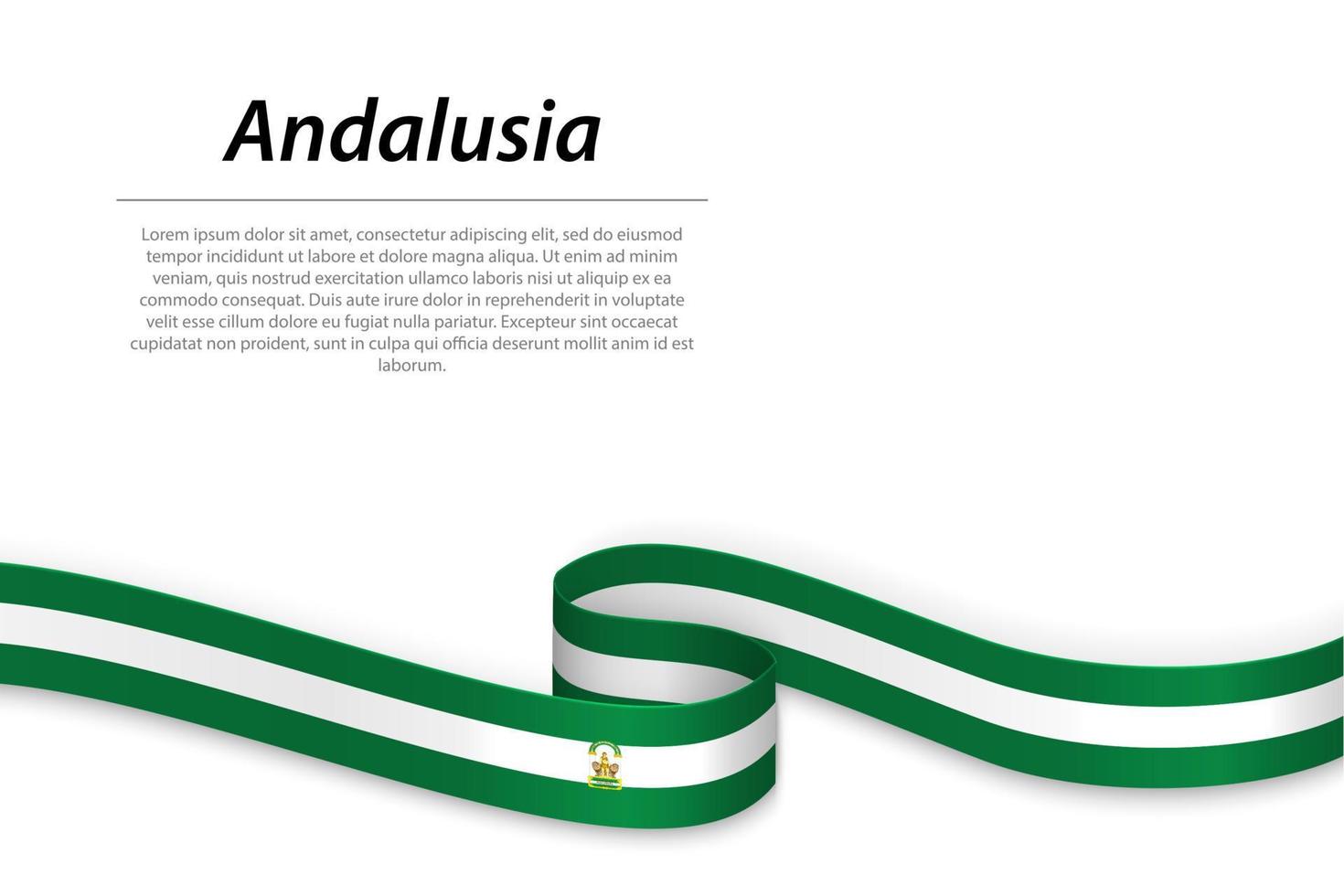 Waving ribbon or banner with flag of Andalusia vector