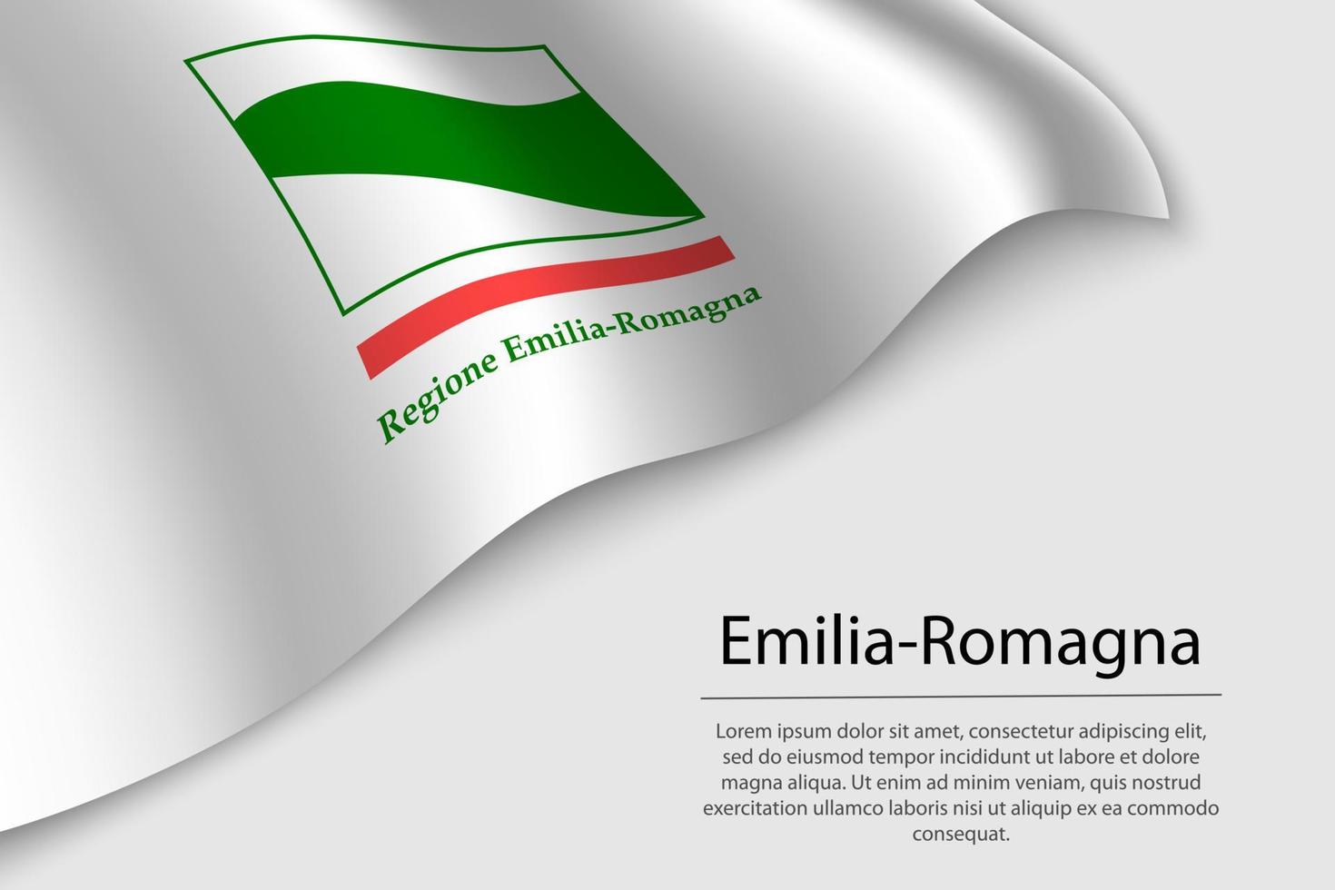 Wave flag of Emilia-Romagna is a region of Italy. vector