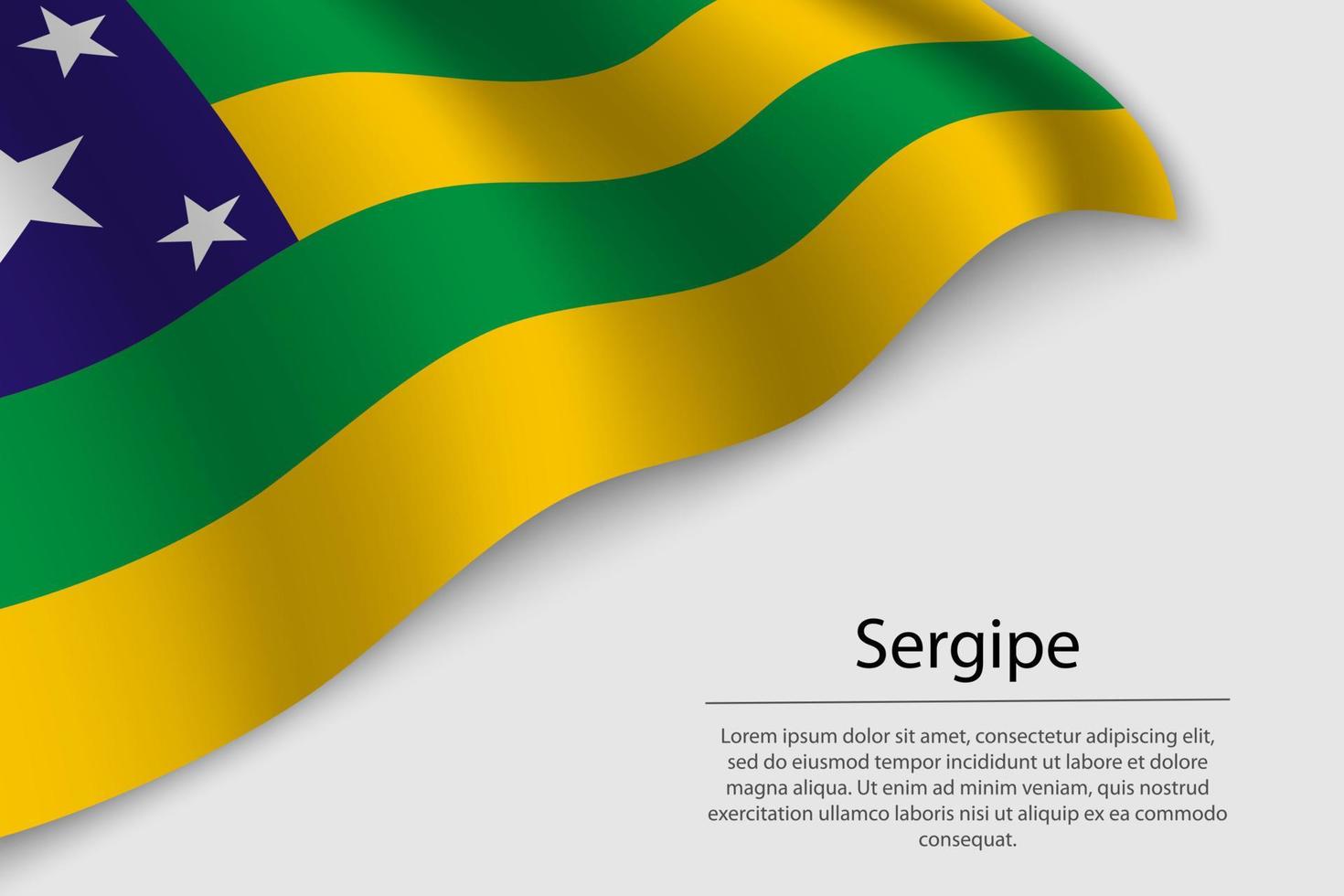 Wave flag of Sergipe is a state of Brazi vector