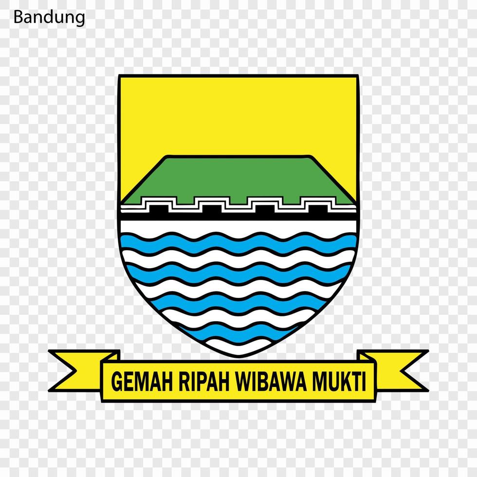 emblema ciudad de Indonesia. vector