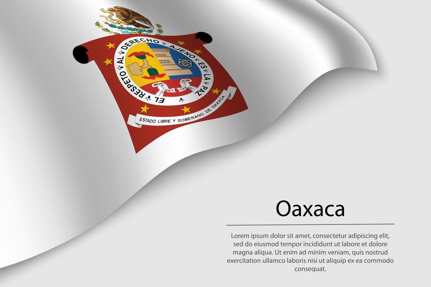 Wave flag of Oaxaca is a region of Mexico vector