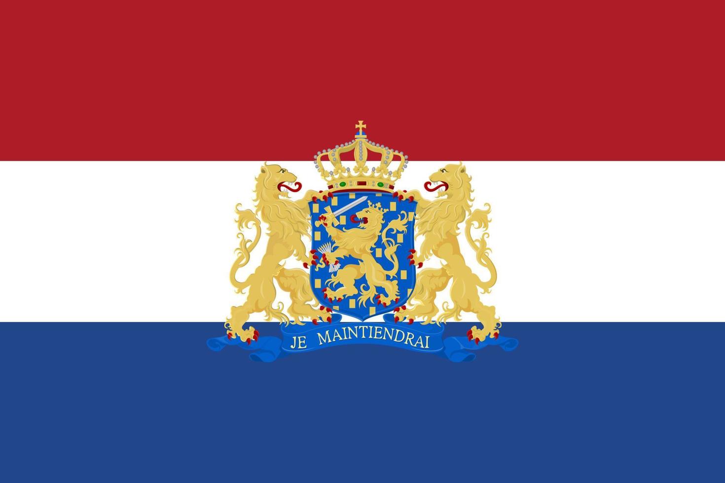 Simple flag with coat of arms vector