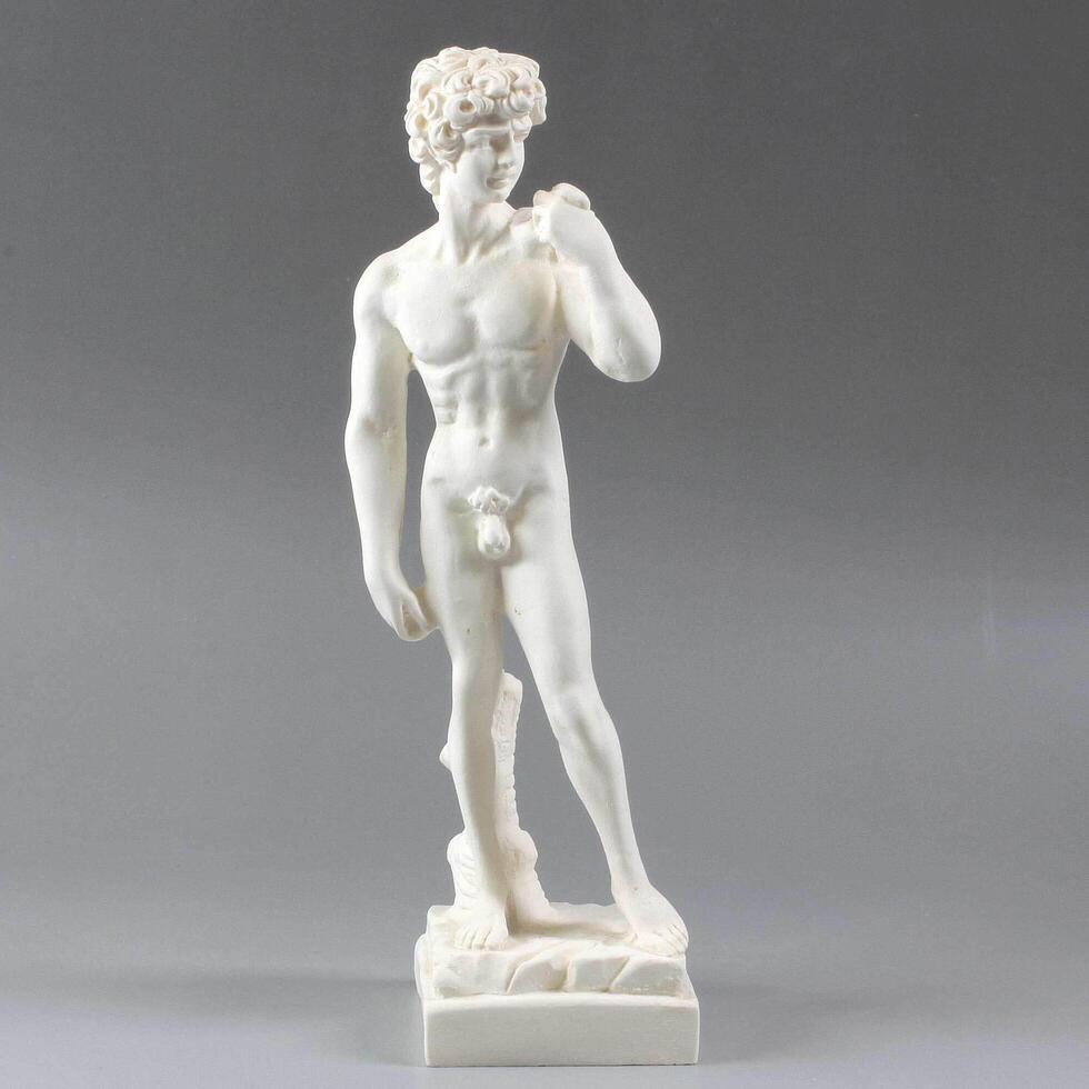 Retro white figurine David Italian Renaissance David Michael Angelo Sculptor Italy figurine Plaster nude David Statue David love photo