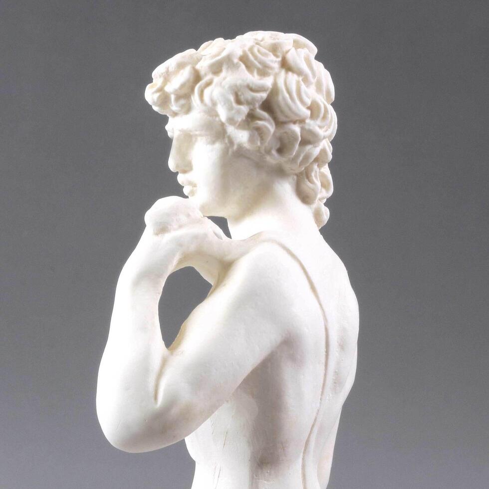 Retro white figurine David Italian Renaissance David Michael Angelo Sculptor Italy figurine Plaster nude David Statue David love photo