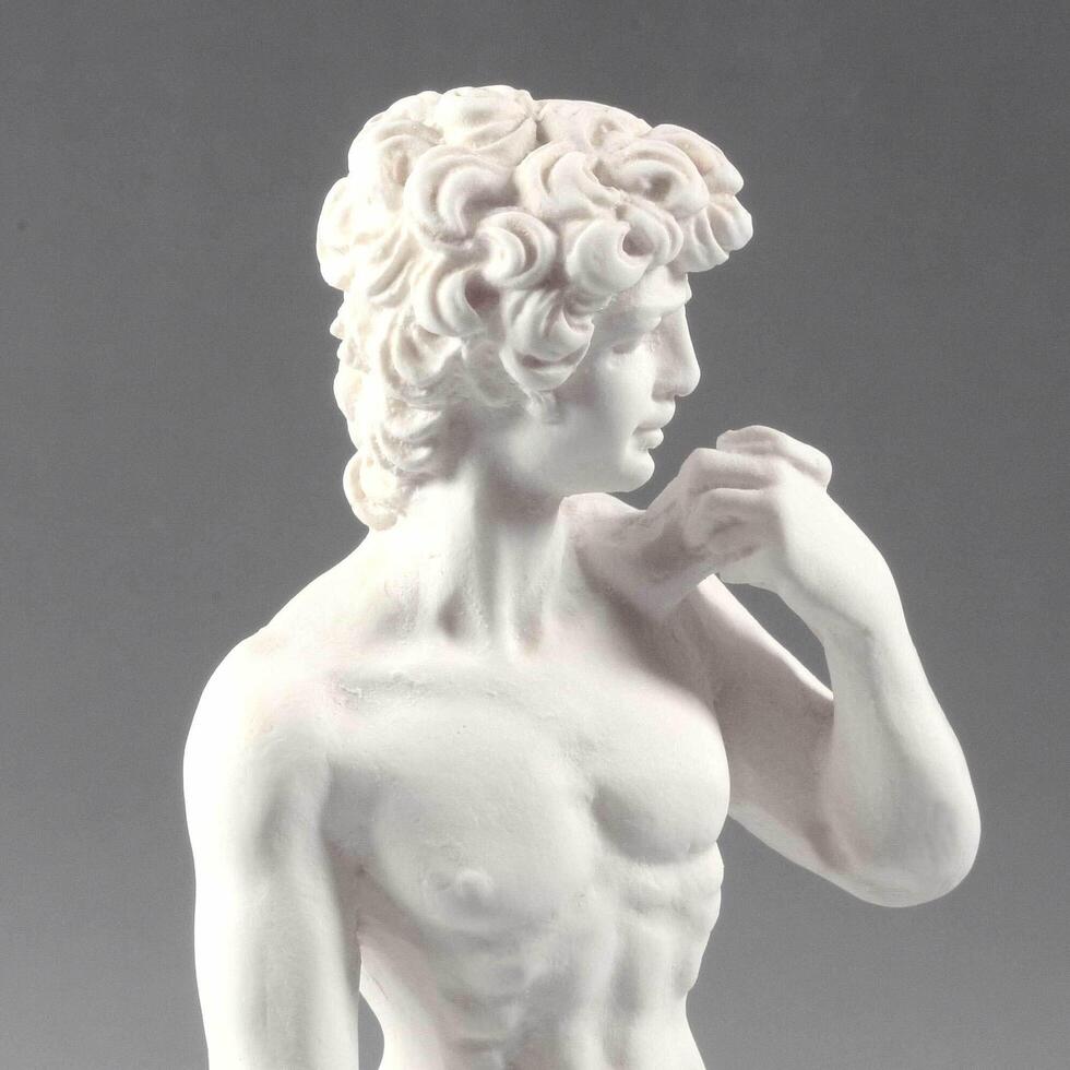 Retro white figurine David Italian Renaissance David Michael Angelo Sculptor Italy figurine Plaster nude David Statue David love photo