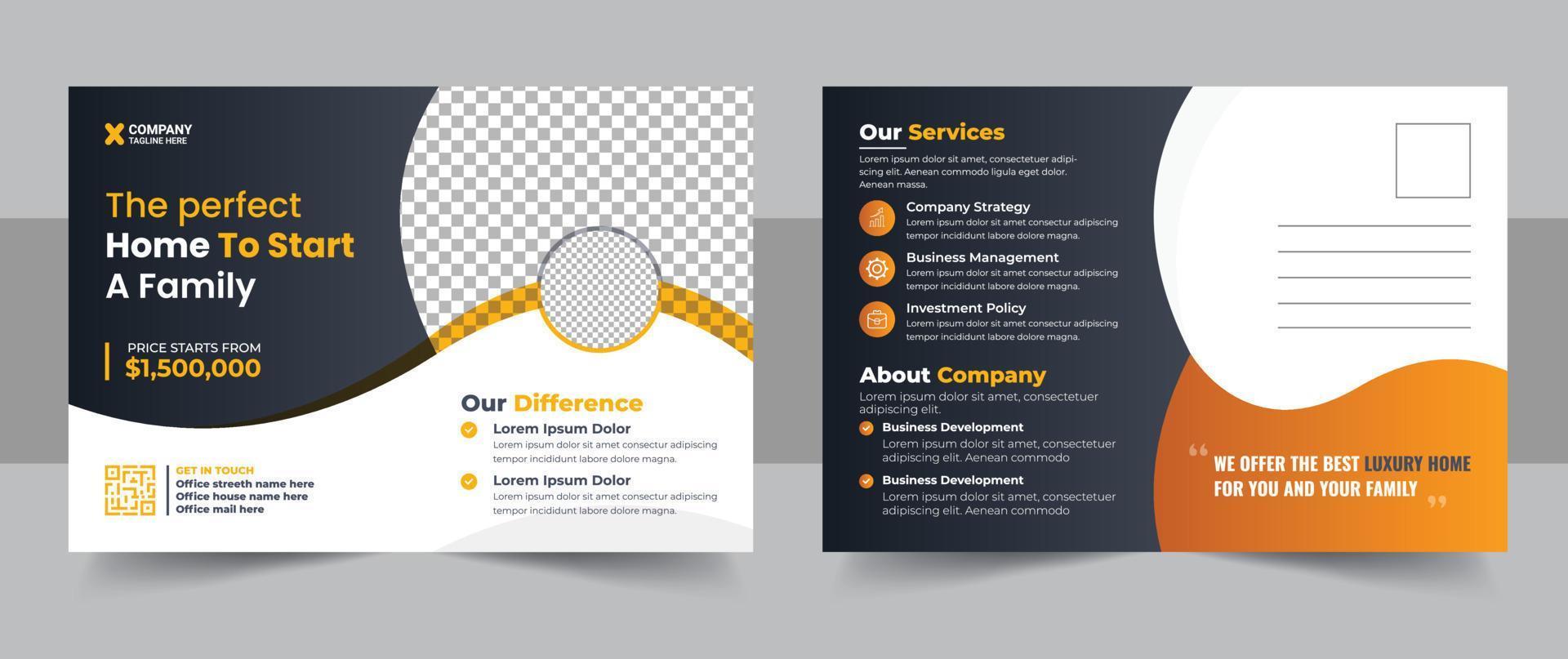 Real Estate Postcard Template vector