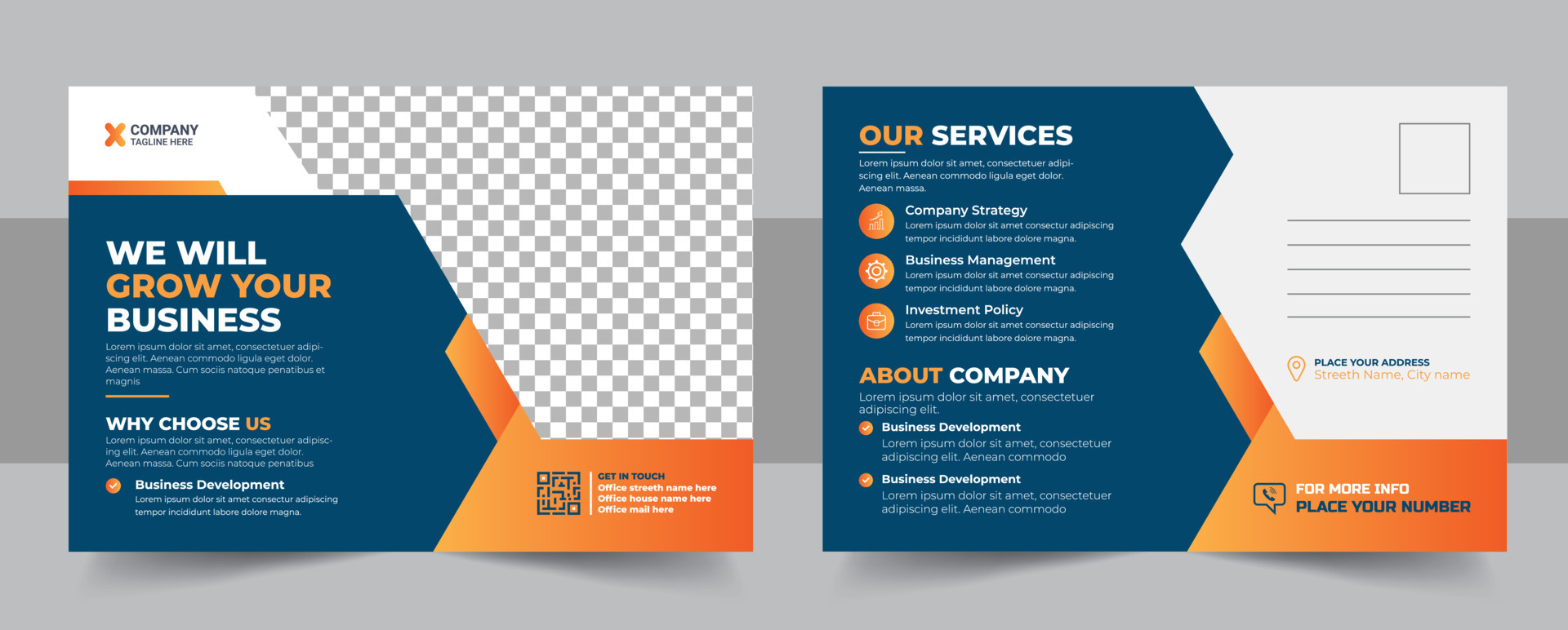 Corporate postcard design template. amazing and modern postcard design
