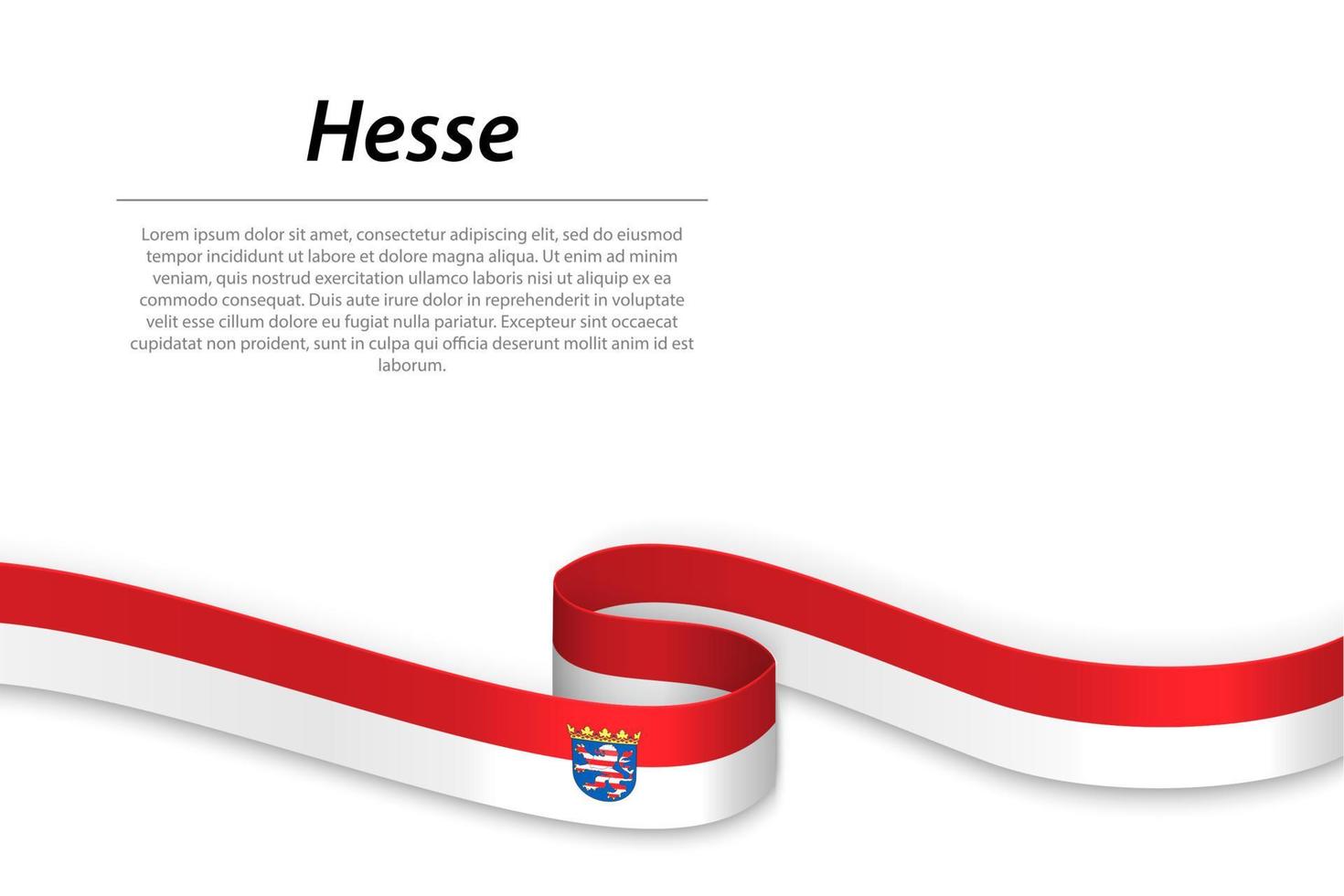 Waving ribbon or banner with flag of Hesse vector