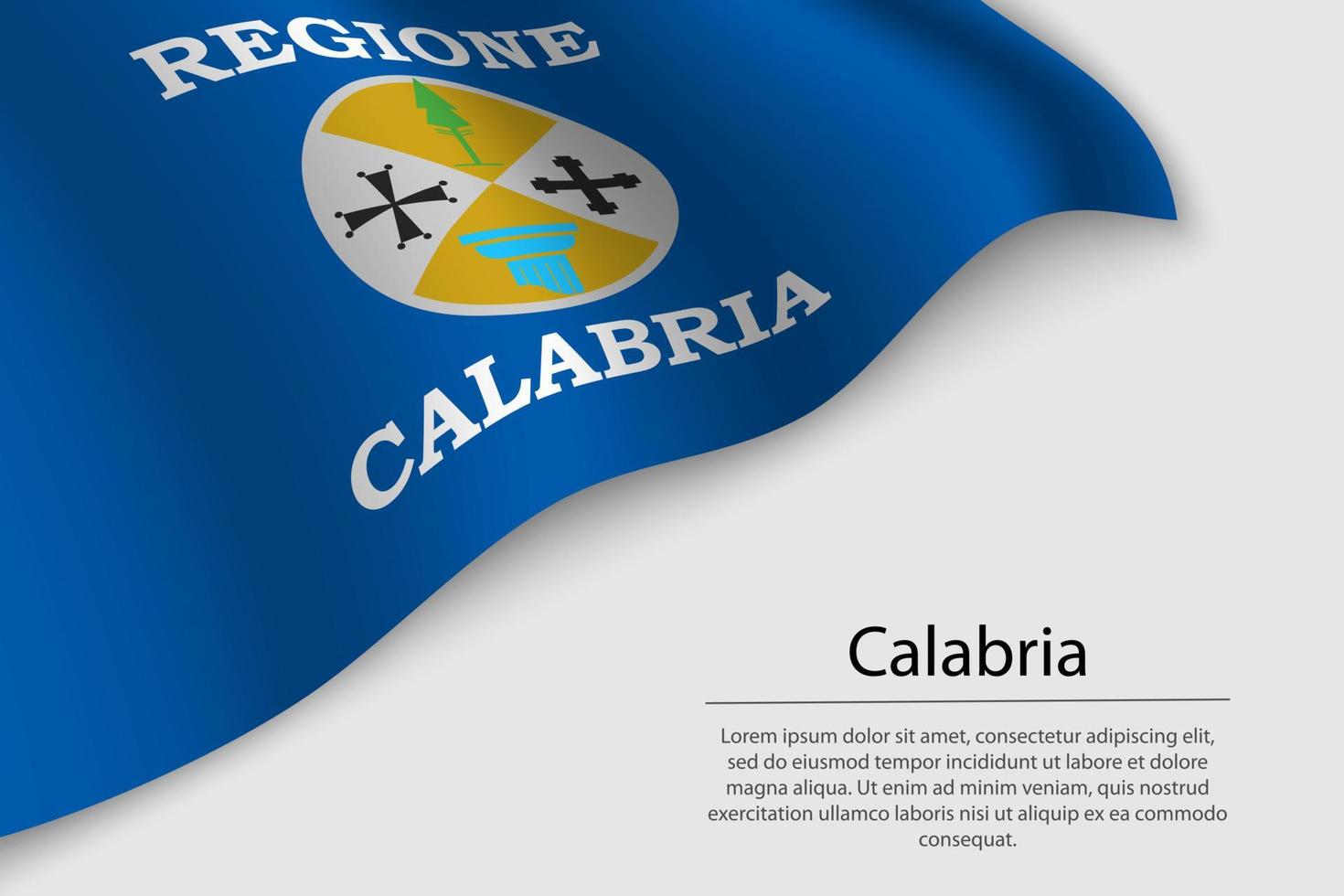 ola bandera de calabria es un región de Italia. vector