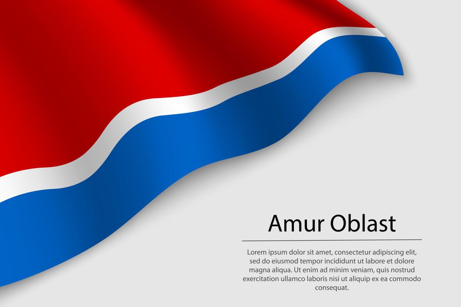 Wave flag of Amur Oblast is a region of Russia vector