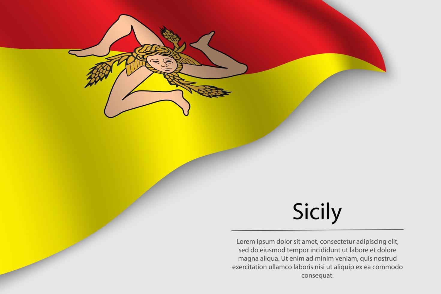 ola bandera de Sicilia es un región de Italia. vector