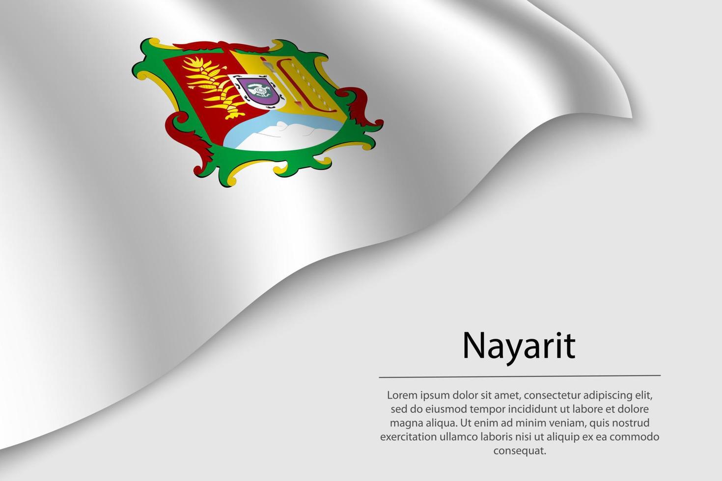 Wave flag of Nayarit is a region of Mexico vector