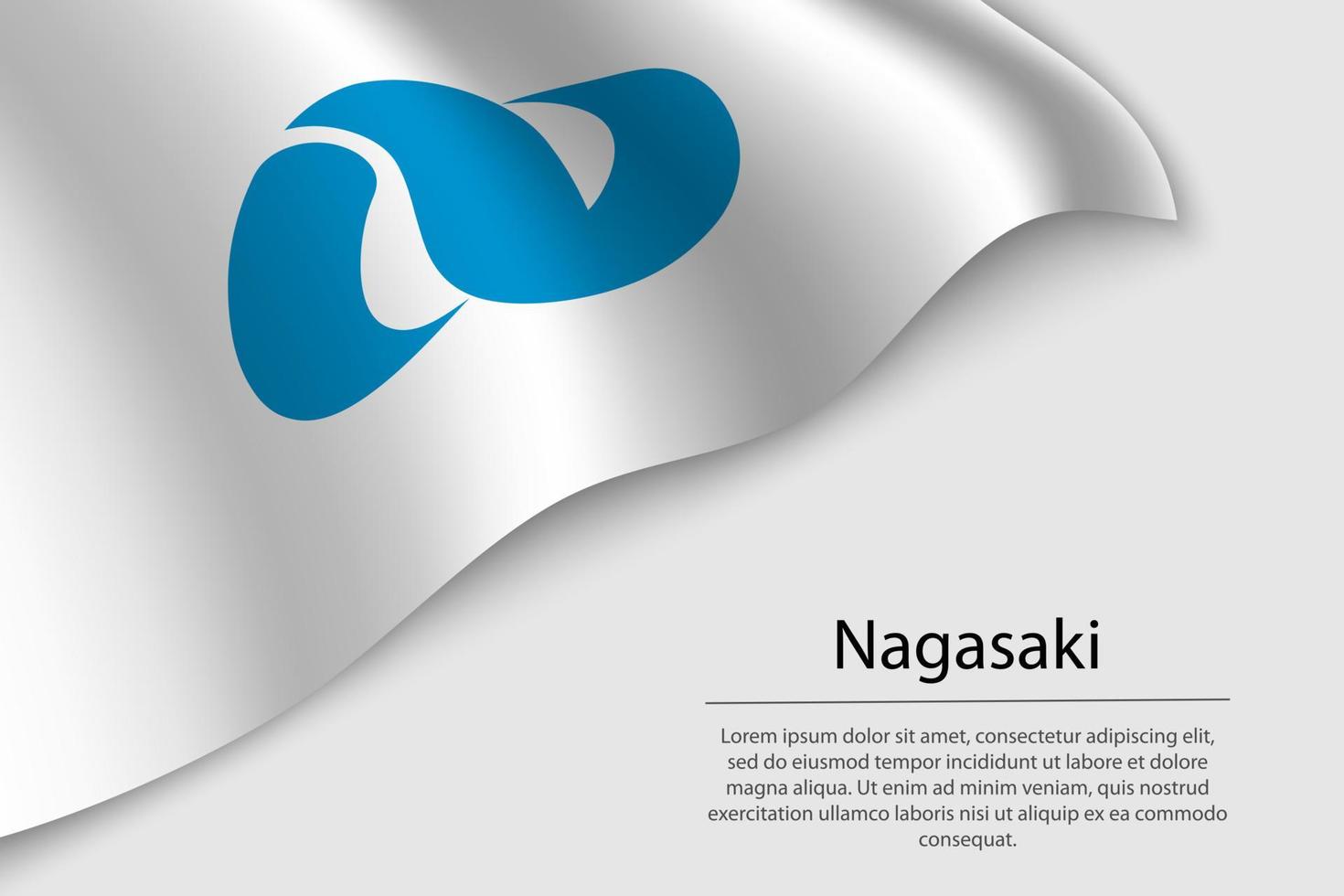 Wave flag of Nagasaki is a region of Japan vector