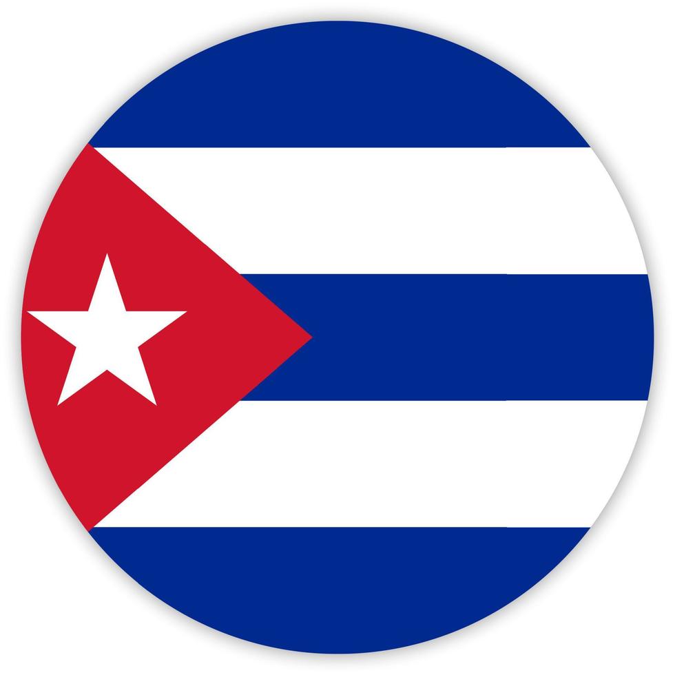 cuba Simple round flag . Vector illustration
