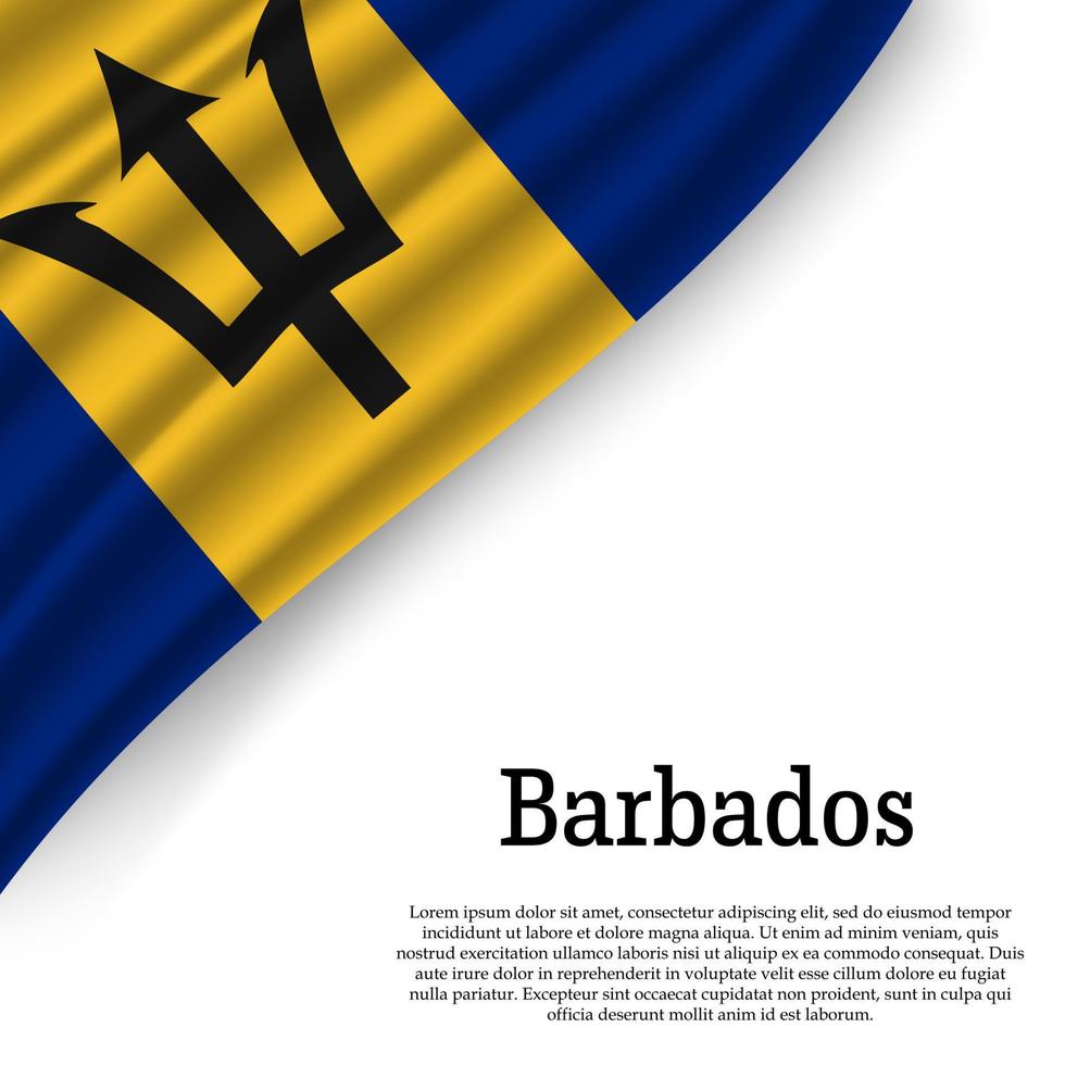 waving flag of Barbados vector