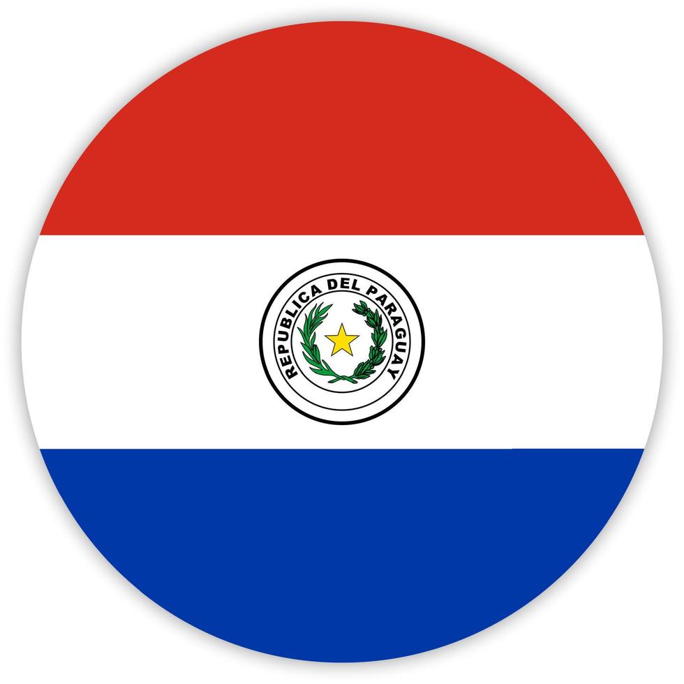 paraguay Simple round flag . Vector illustration
