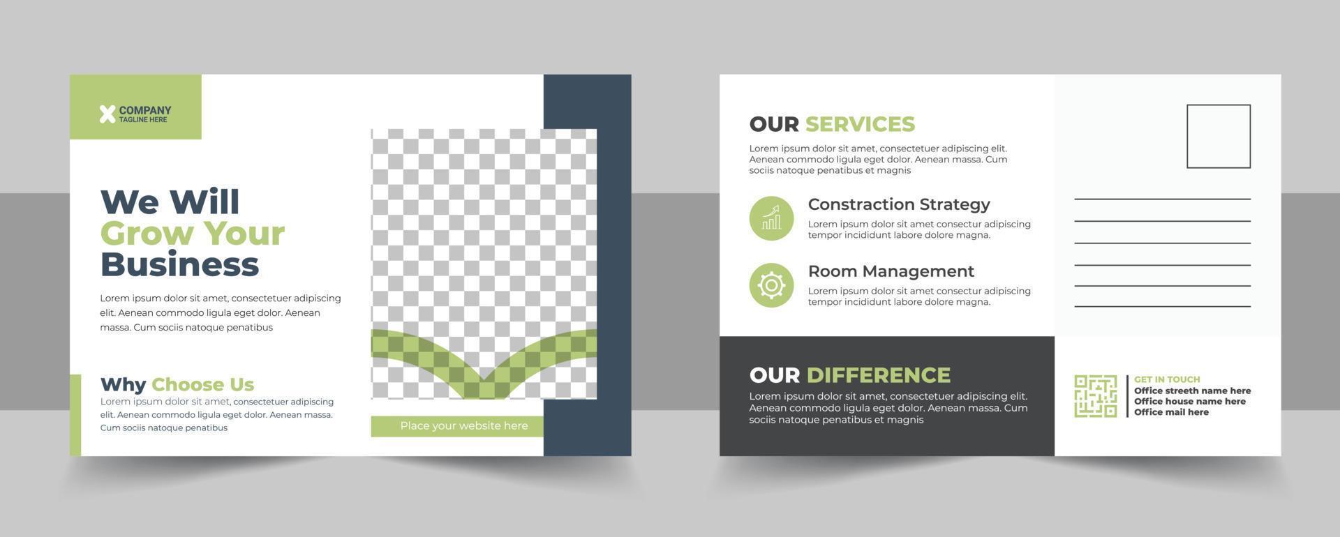 Corporate postcard design template. amazing and modern postcard design. stylish corporate postcard design. vector