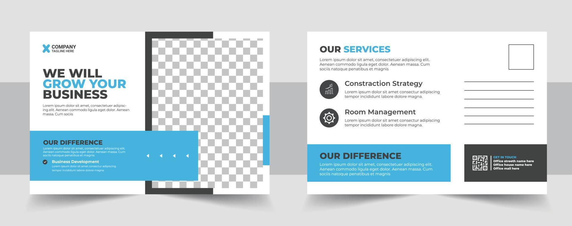 Corporate postcard design template. amazing and modern postcard design. stylish corporate postcard design. vector