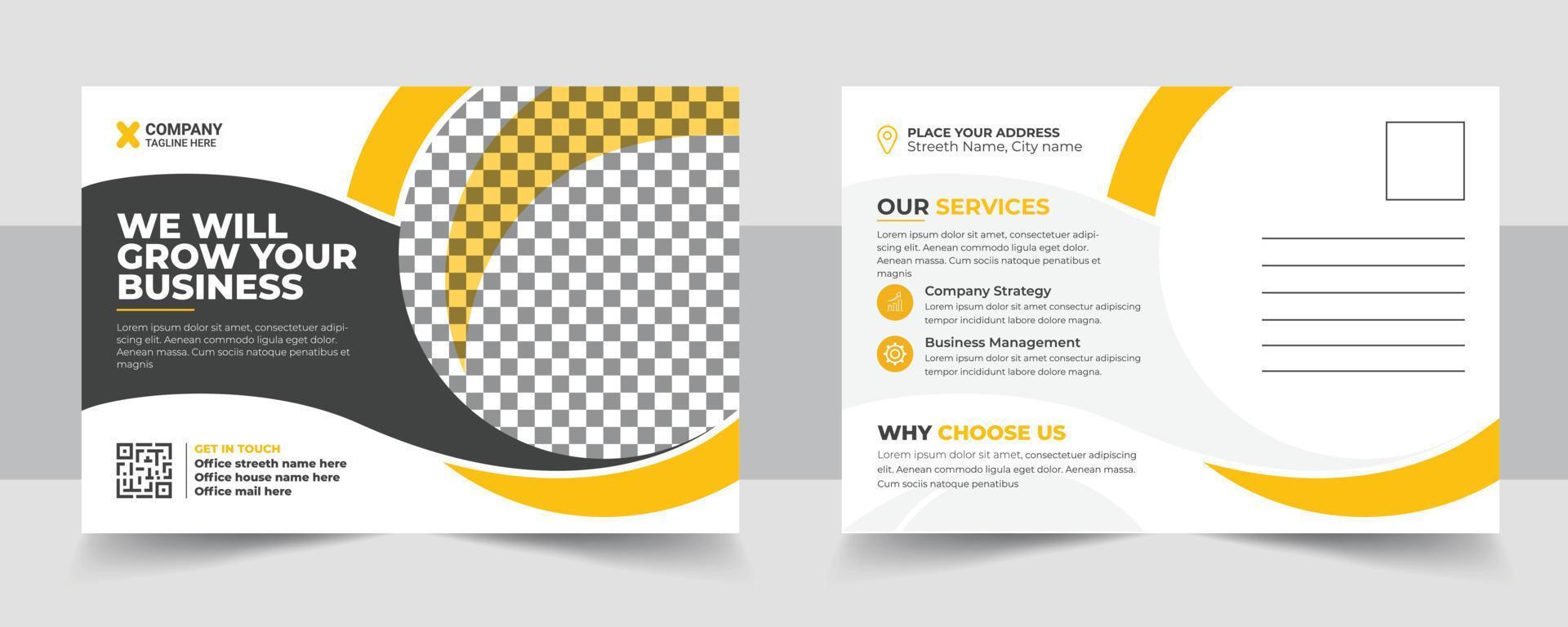 Corporate postcard template design vector