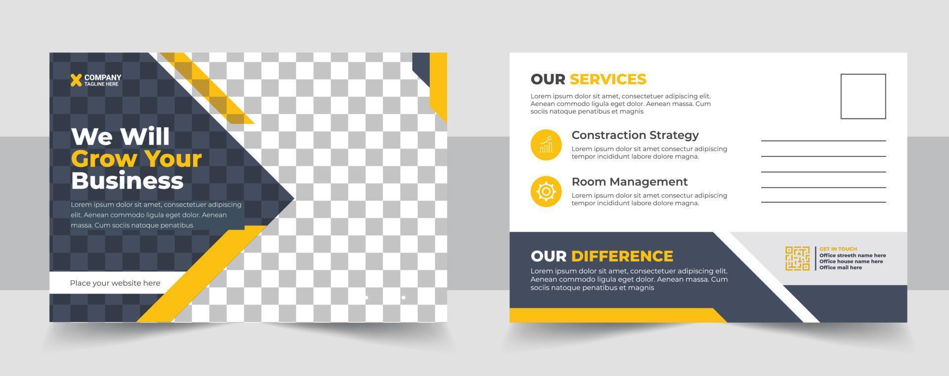 Corporate postcard design template. amazing and modern postcard design. stylish corporate postcard design. vector