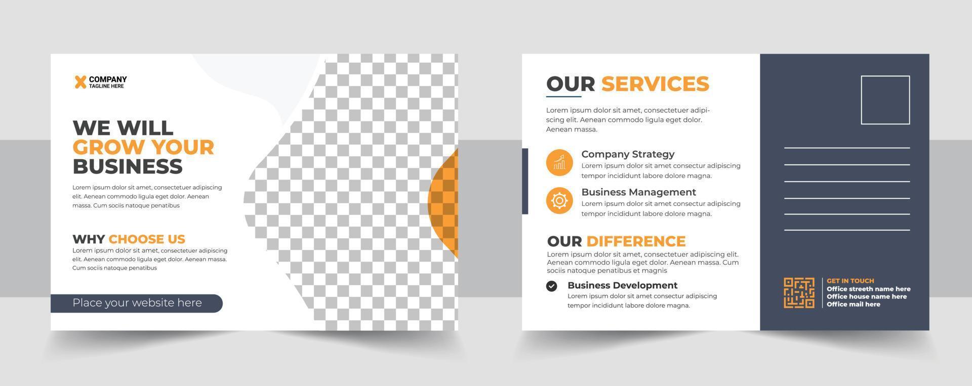 Corporate postcard design template. amazing and modern postcard design. stylish corporate postcard design. vector