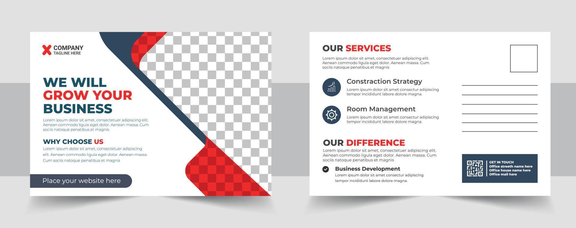 Corporate postcard design template. amazing and modern postcard design. stylish corporate postcard design. vector