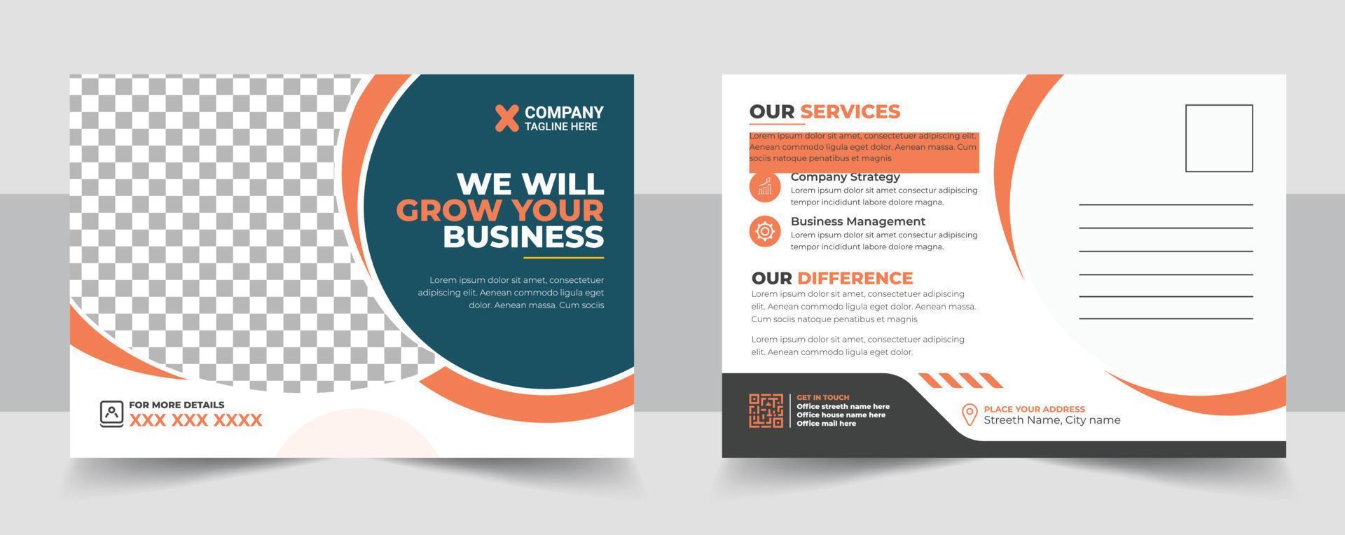 Corporate postcard template design vector