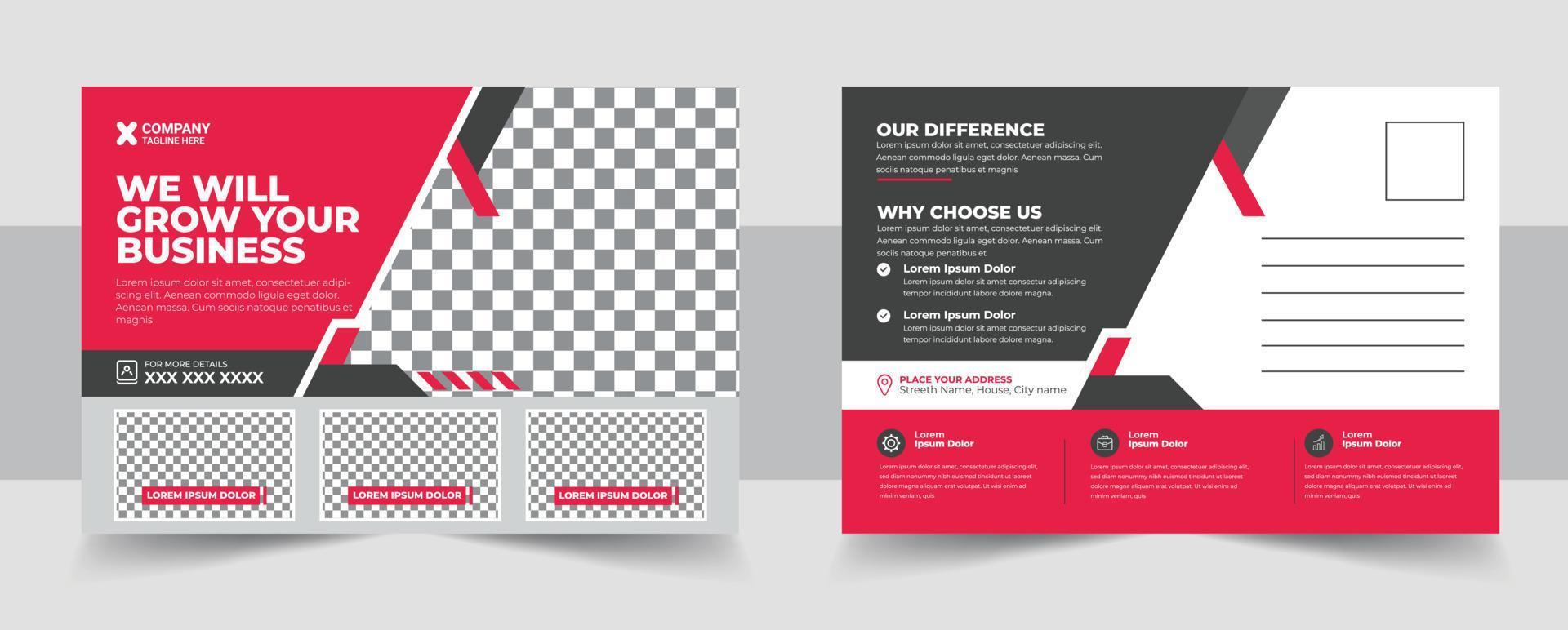 Corporate postcard template design vector