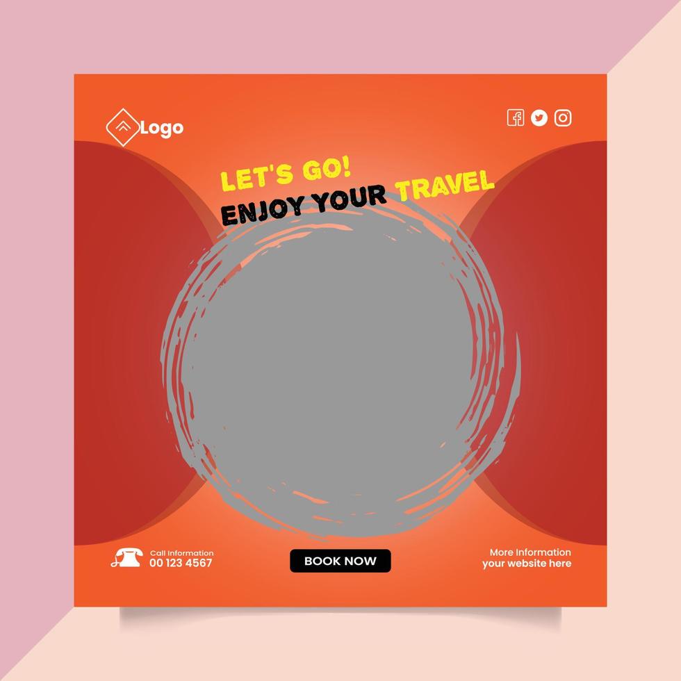 Your best travel social media ad and Instagram post template vector