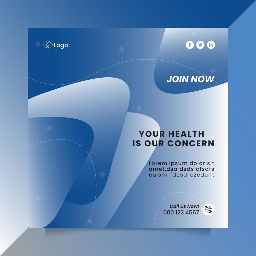 Unique Medical Social Media Ad Post Template vector