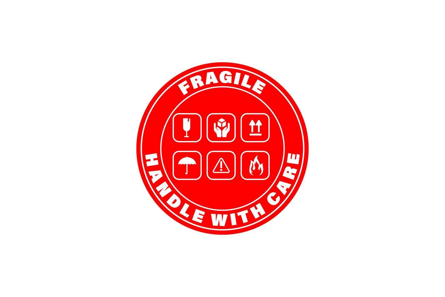 Fragile sticker design vector