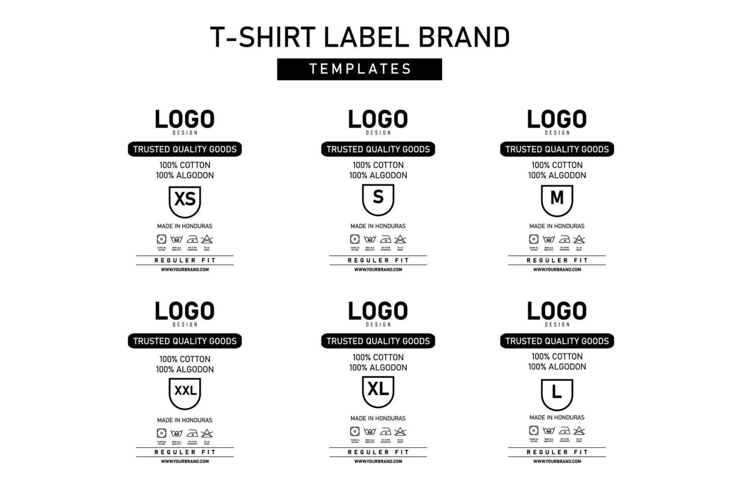 Clothing label tag vector templates design