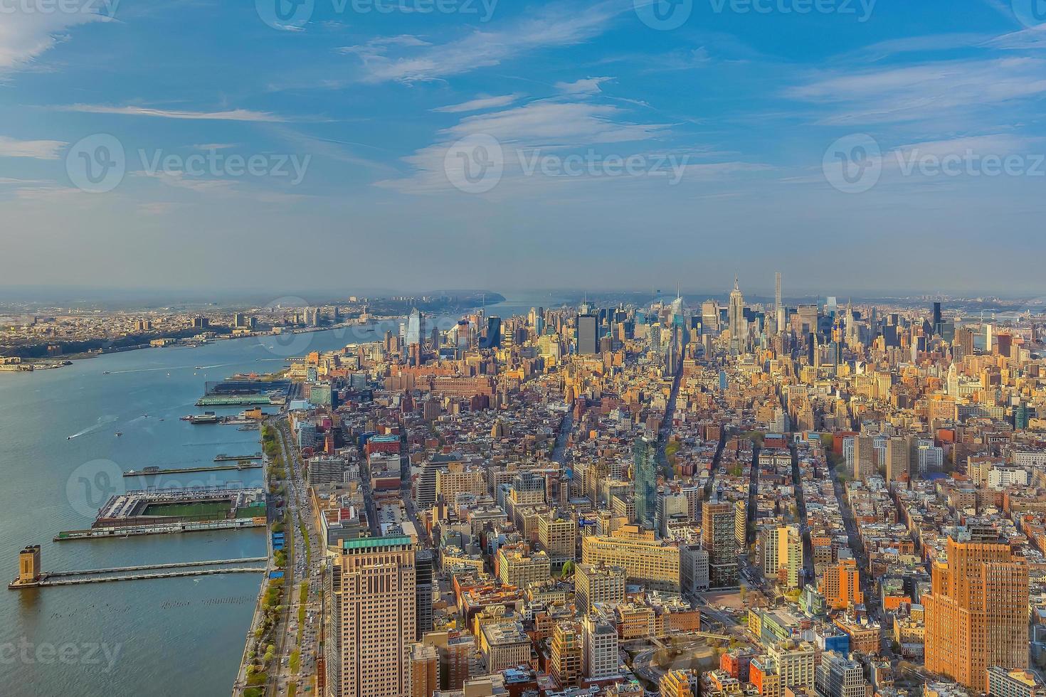 Manhattan city skyline cityscape of New York from top view photo