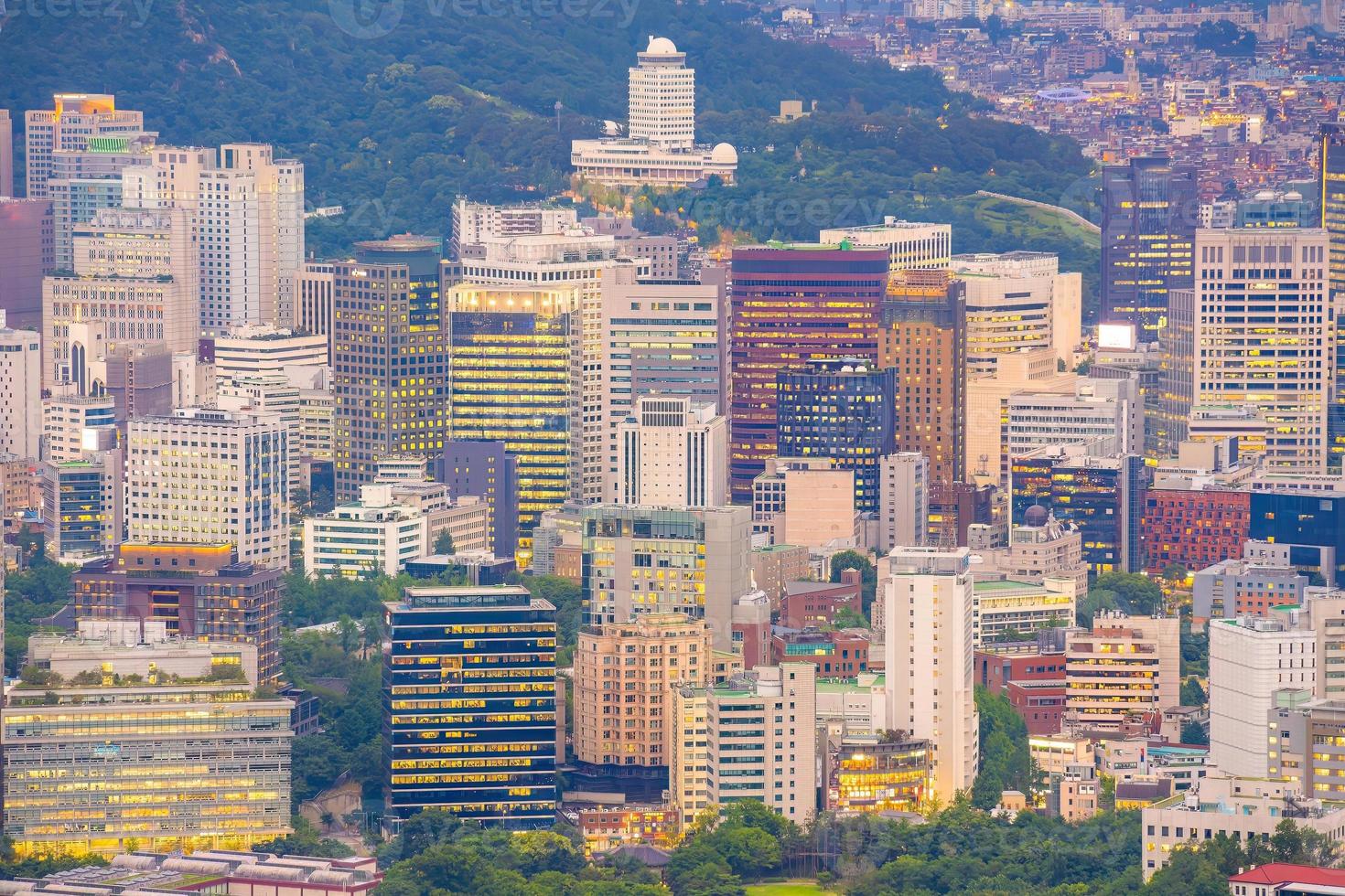 céntrico Seúl ciudad horizonte, paisaje urbano de sur Corea foto