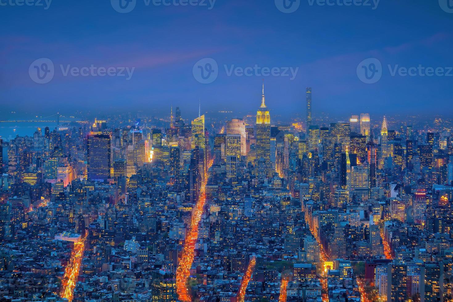 Manhattan city skyline cityscape of New York from top view photo