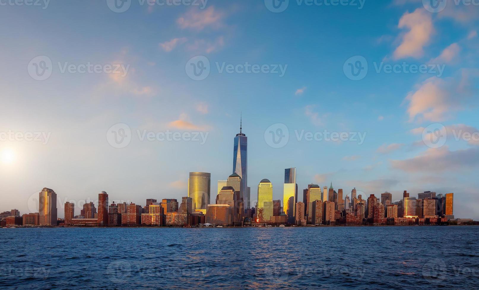Manhattan ciudad horizonte paisaje urbano de nuevo York desde nuevo jersey foto