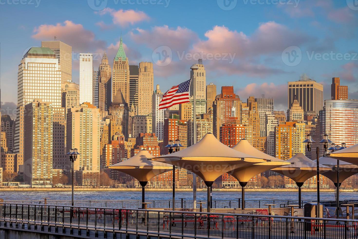 Manhattan city skyline cityscape of New York from New Jersey photo