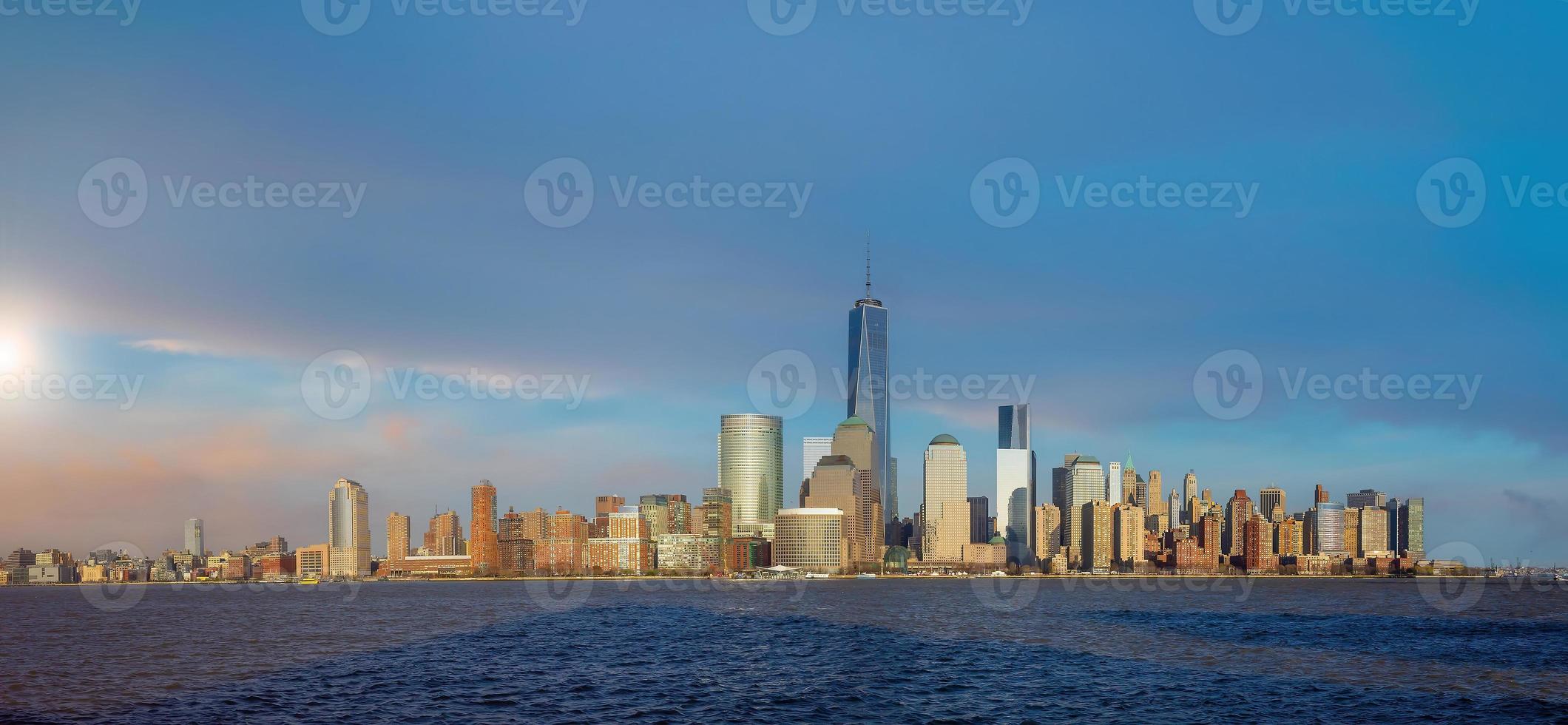 Manhattan ciudad horizonte paisaje urbano de nuevo York desde nuevo jersey foto