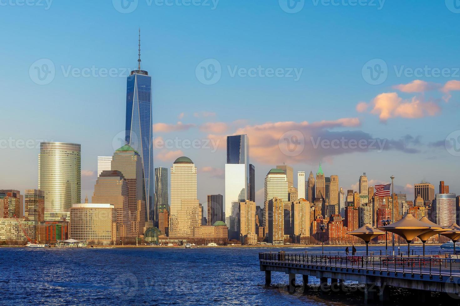 Manhattan city skyline cityscape of New York from New Jersey photo