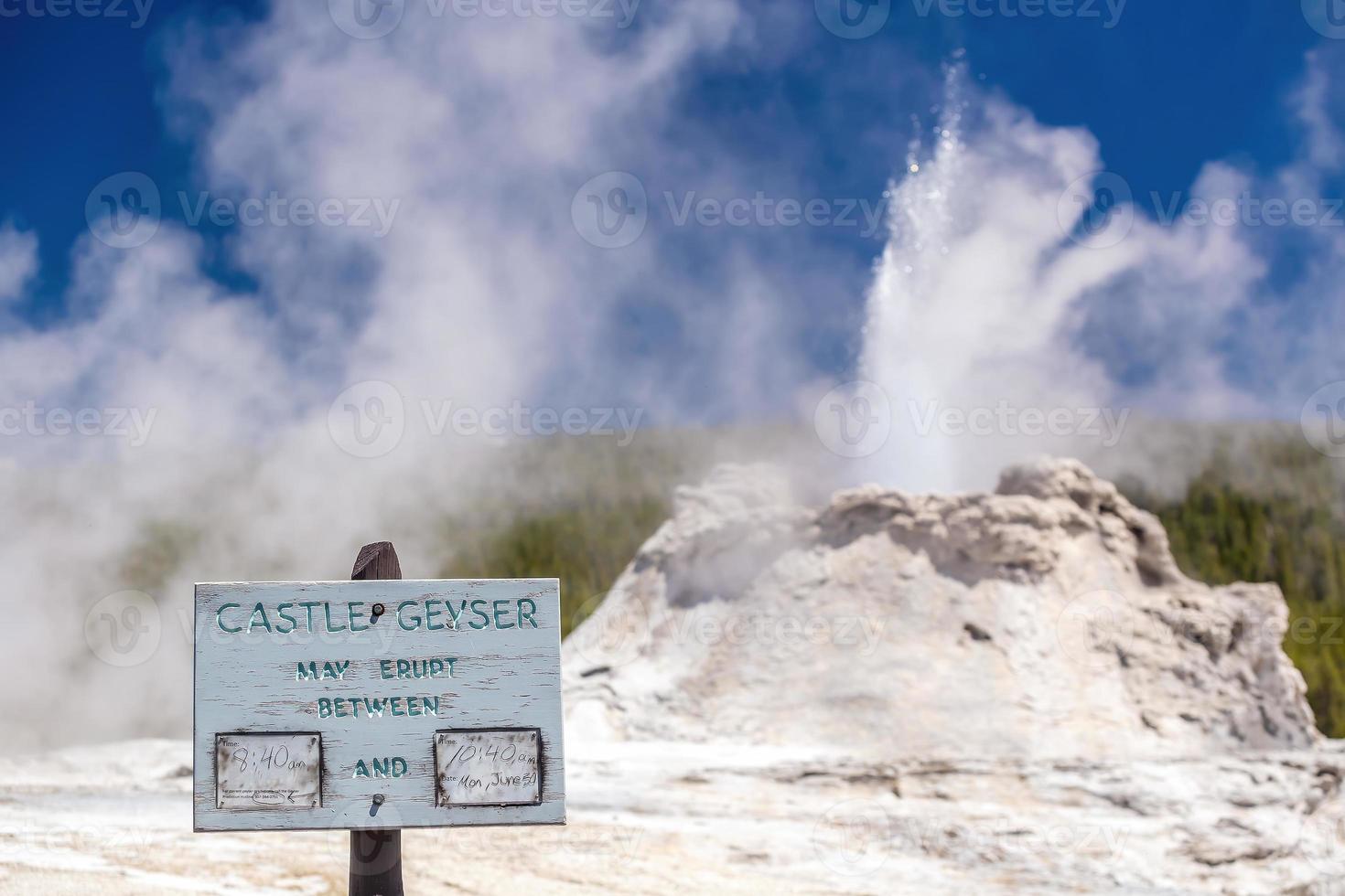 famoso castillo géiser en Yellowstone nacional parque, Estados Unidos foto