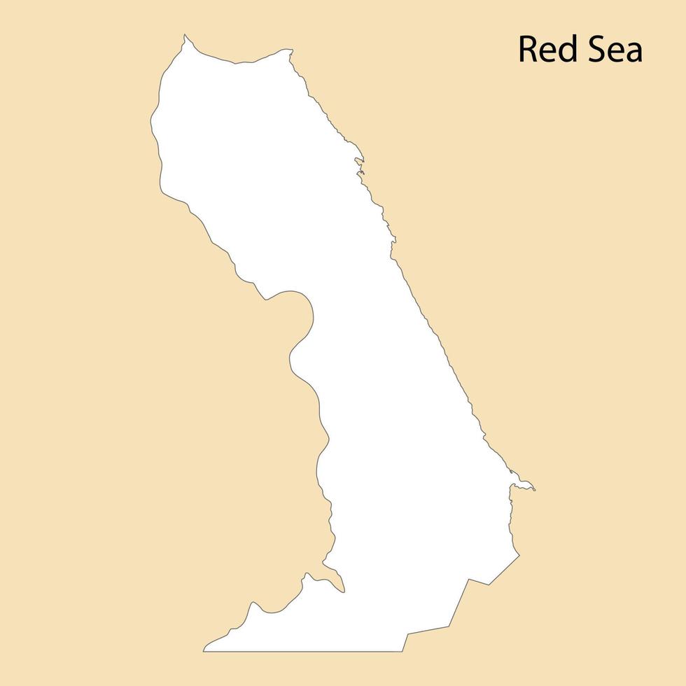 High Quality map of Red Sea is a region of Egypt vector