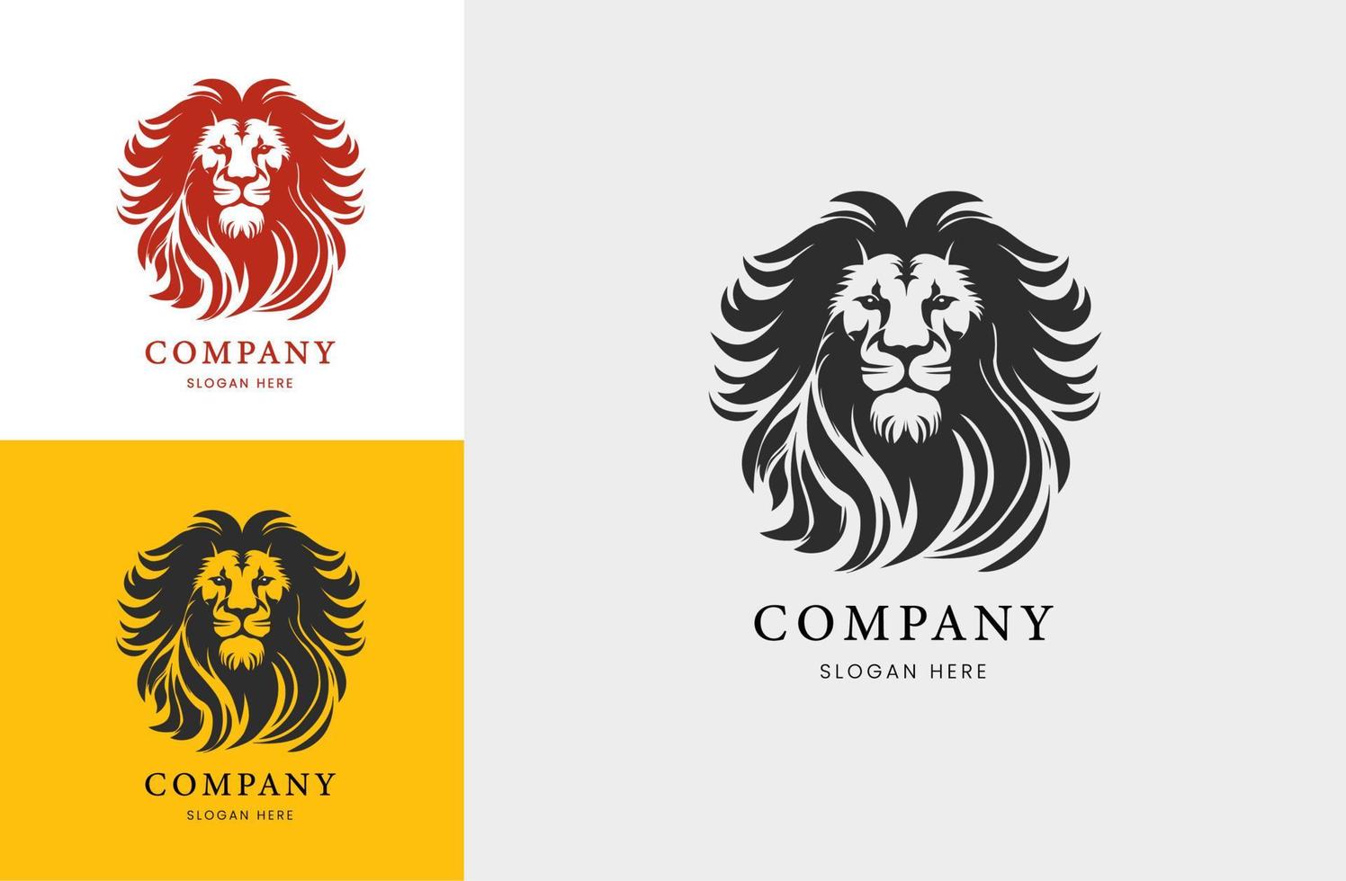 Royal king lion logo design. Elegant Leo animal logo. Premium luxury brand identity icon. Vector illustration