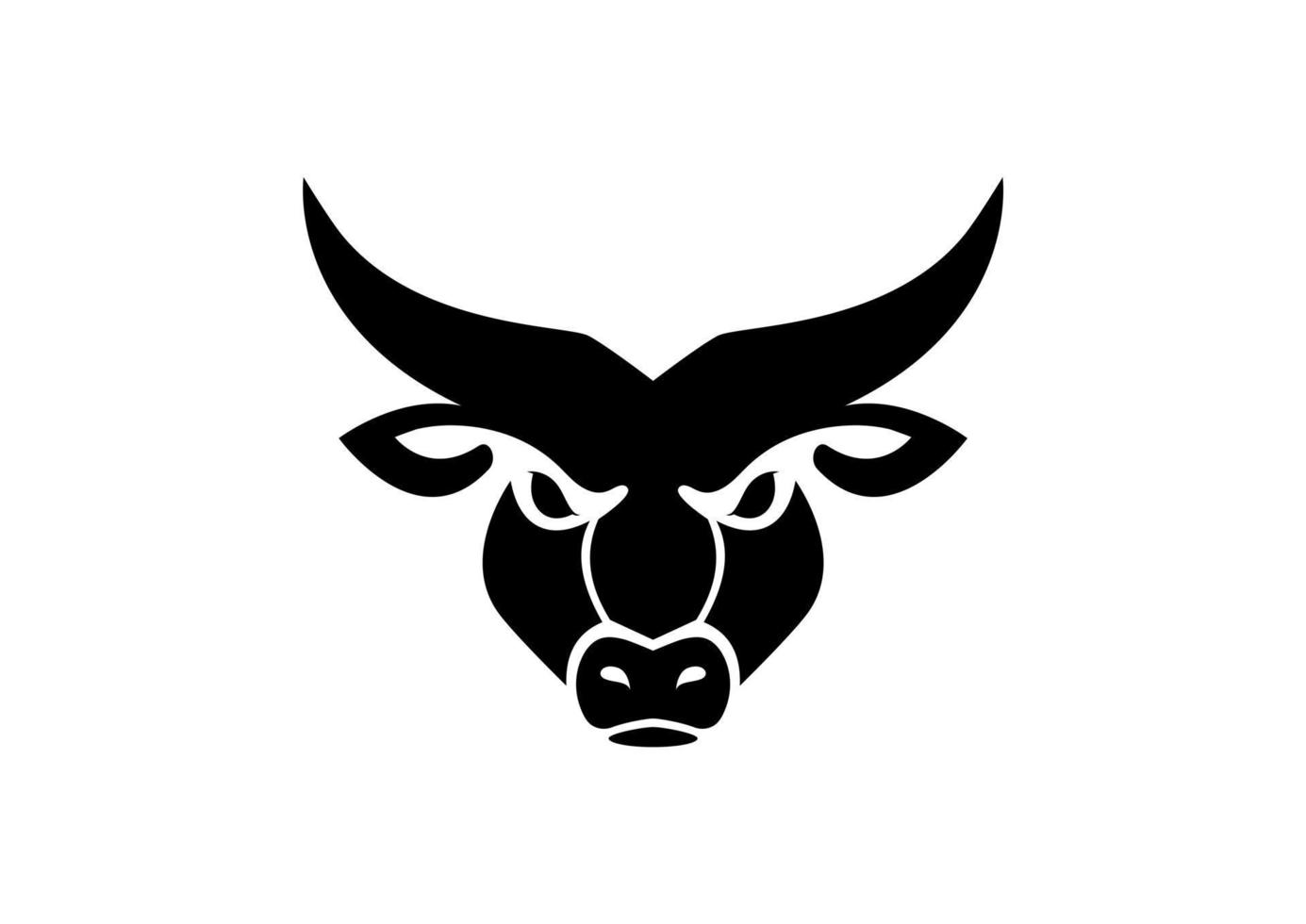 Bull Head Icon Logo Flat Design Black and White vector