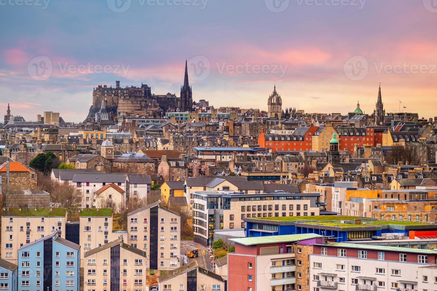 Old town Edinburgh city skyline, Scotland photo
