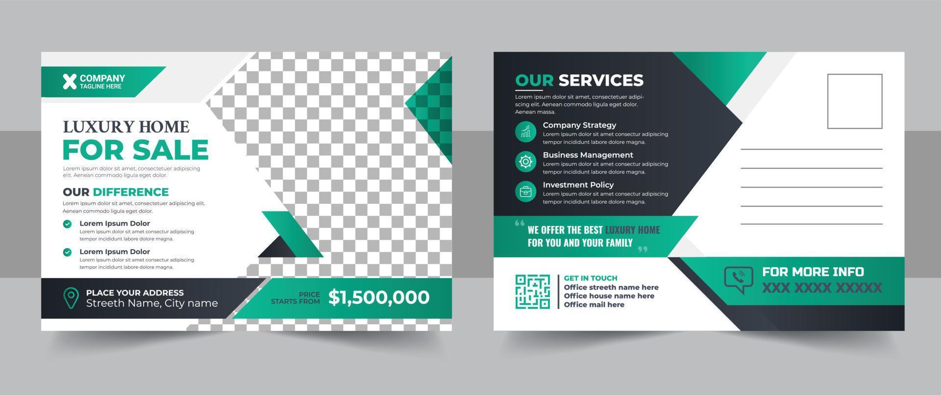 Real Estate Postcard design Vector