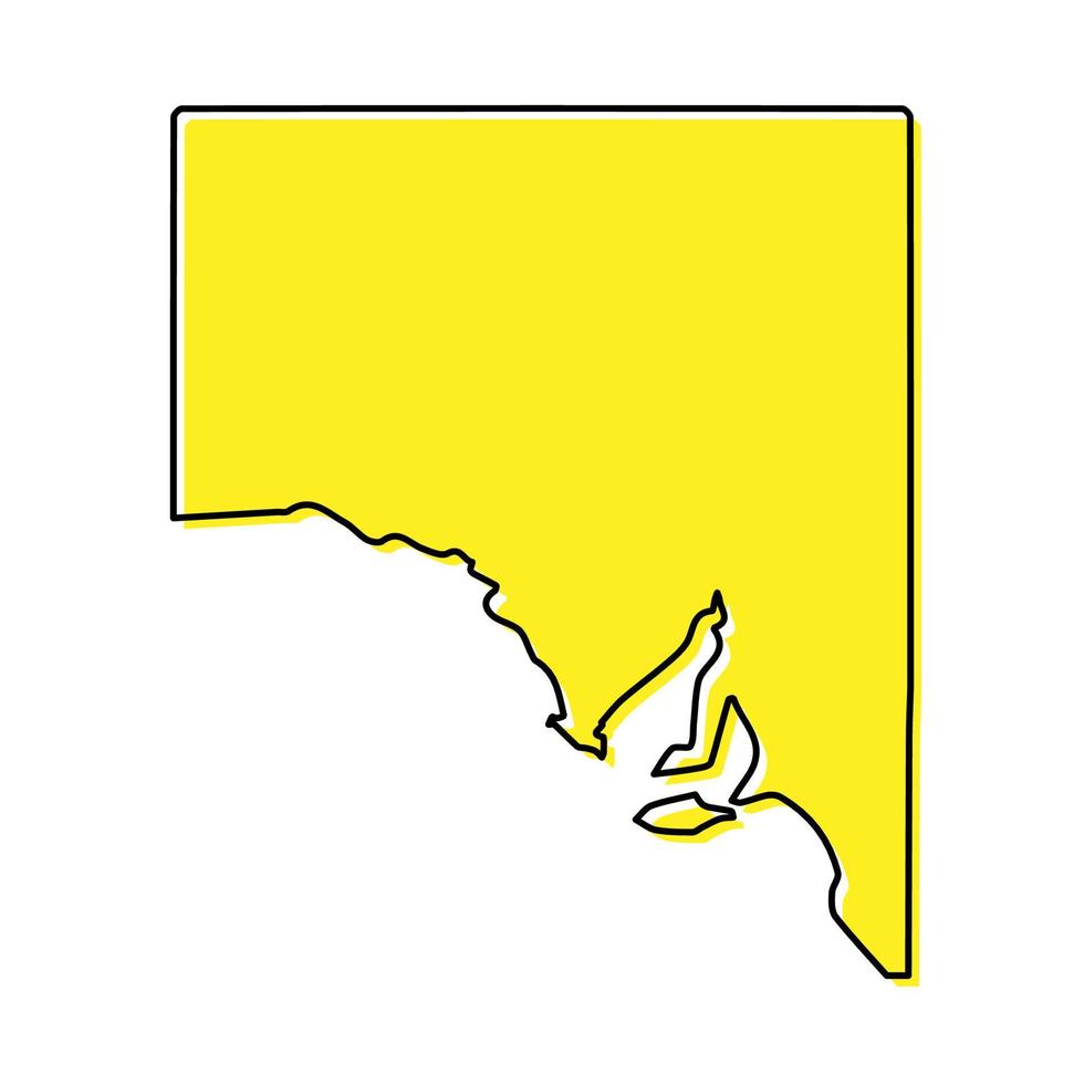 Simple outline map of South Australia is a state of Australia. vector